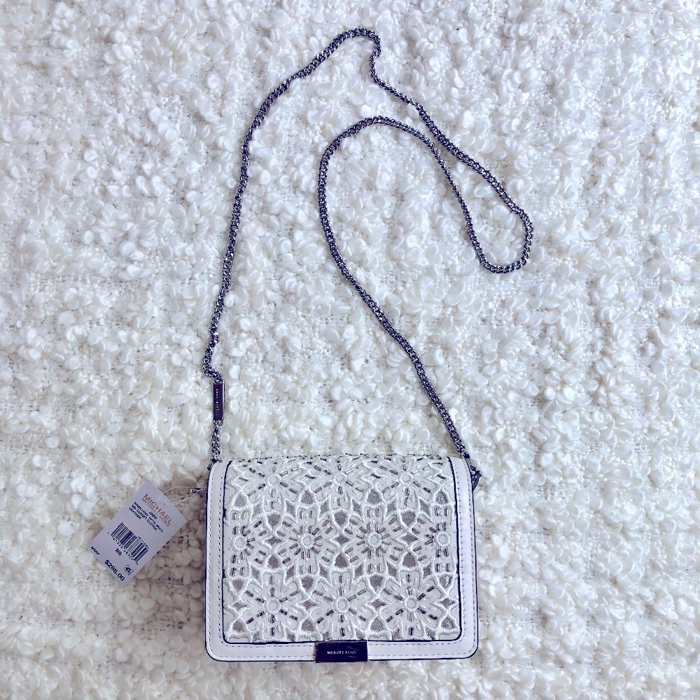 Michael Kors Jade Medium White Gusset Crossbody